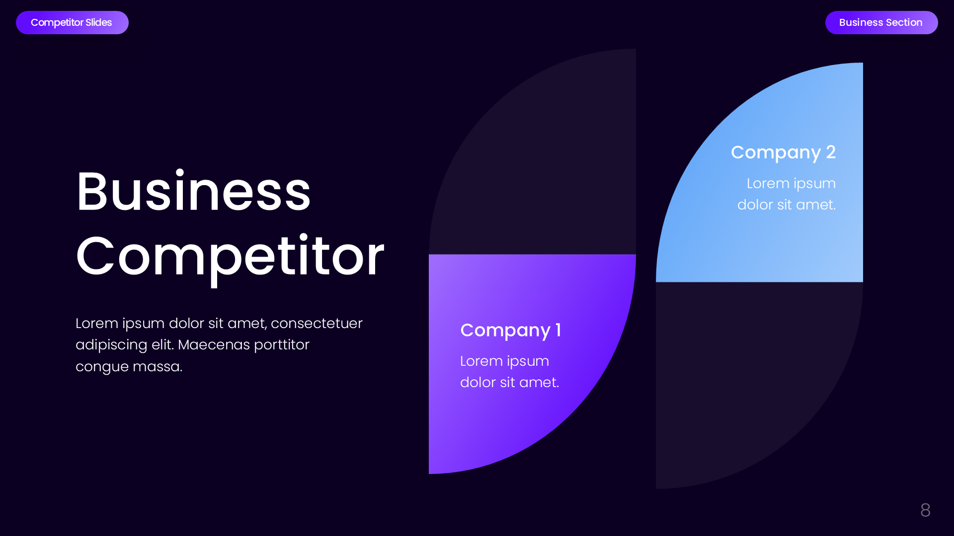 Competitor Business Section Dark slide 8